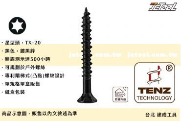 TENZ 低耗能 尖尾 木工螺絲 星型 戶外